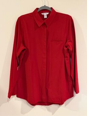 Athleta Red Urbanite Button-Up Shirt